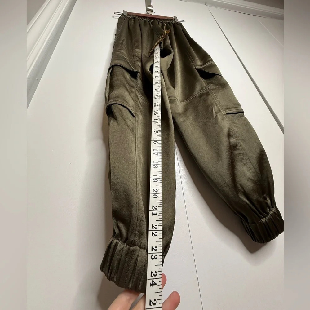 AllSaints - Astarte High-Rise Tapered Cargo Trousers Joggers - Green Size 0 - Picture 10 of 10